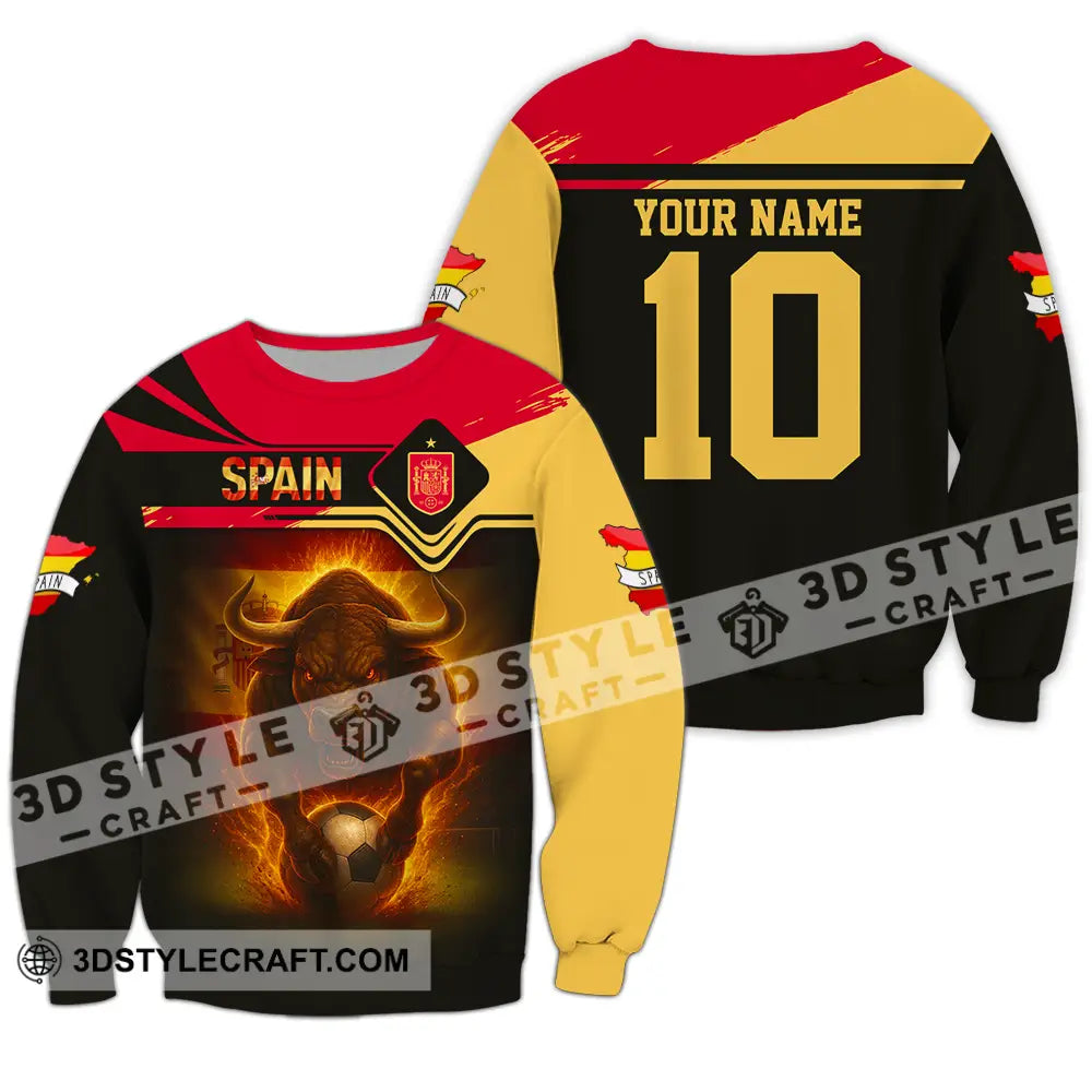 Unisex Shirt - Custom Spain 3D Shirt Long Sleeve / S T-shirt