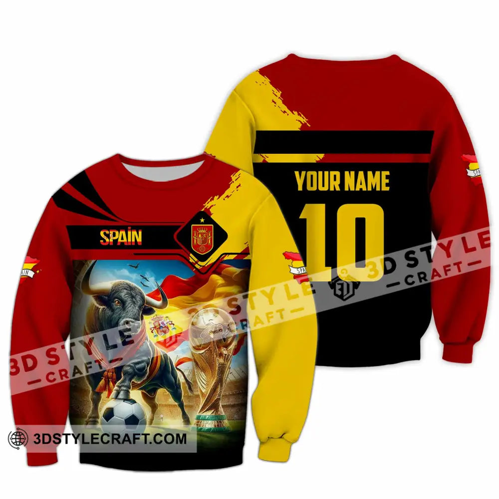 Unisex Shirt - Custom Spain 3D Shirt Long Sleeve / S T-shirt