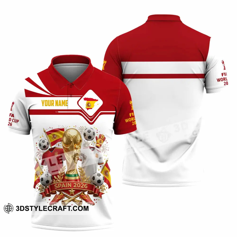 Unisex Shirt - Custom Spain World Cup 2026 3D Shirt - Polo Shirt / S - T-shirt