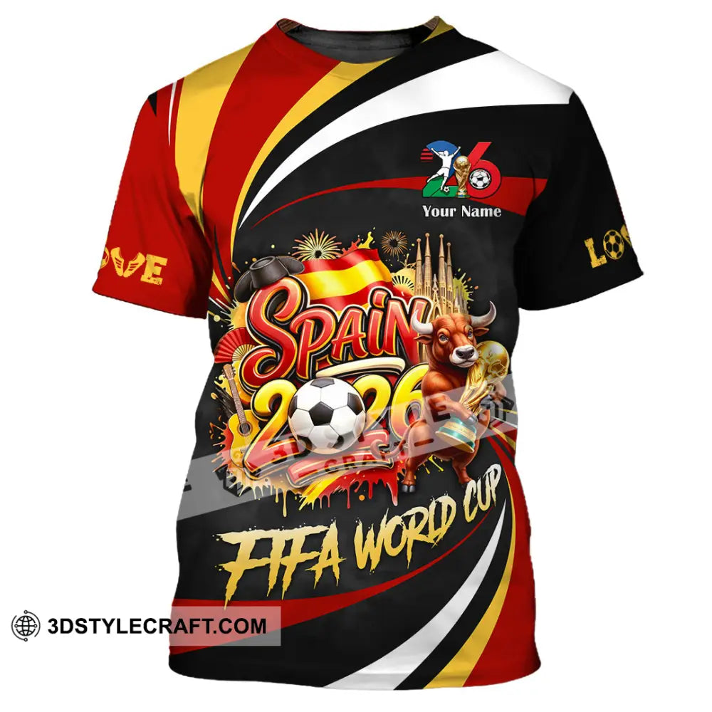 Unisex Shirt - Custom Spain Fifa World Cup 2026 3D Shirt T-Shirt / S T-shirt