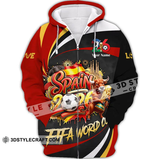 Unisex Shirt - Custom Spain Fifa World Cup 2026 3D Shirt style option 2