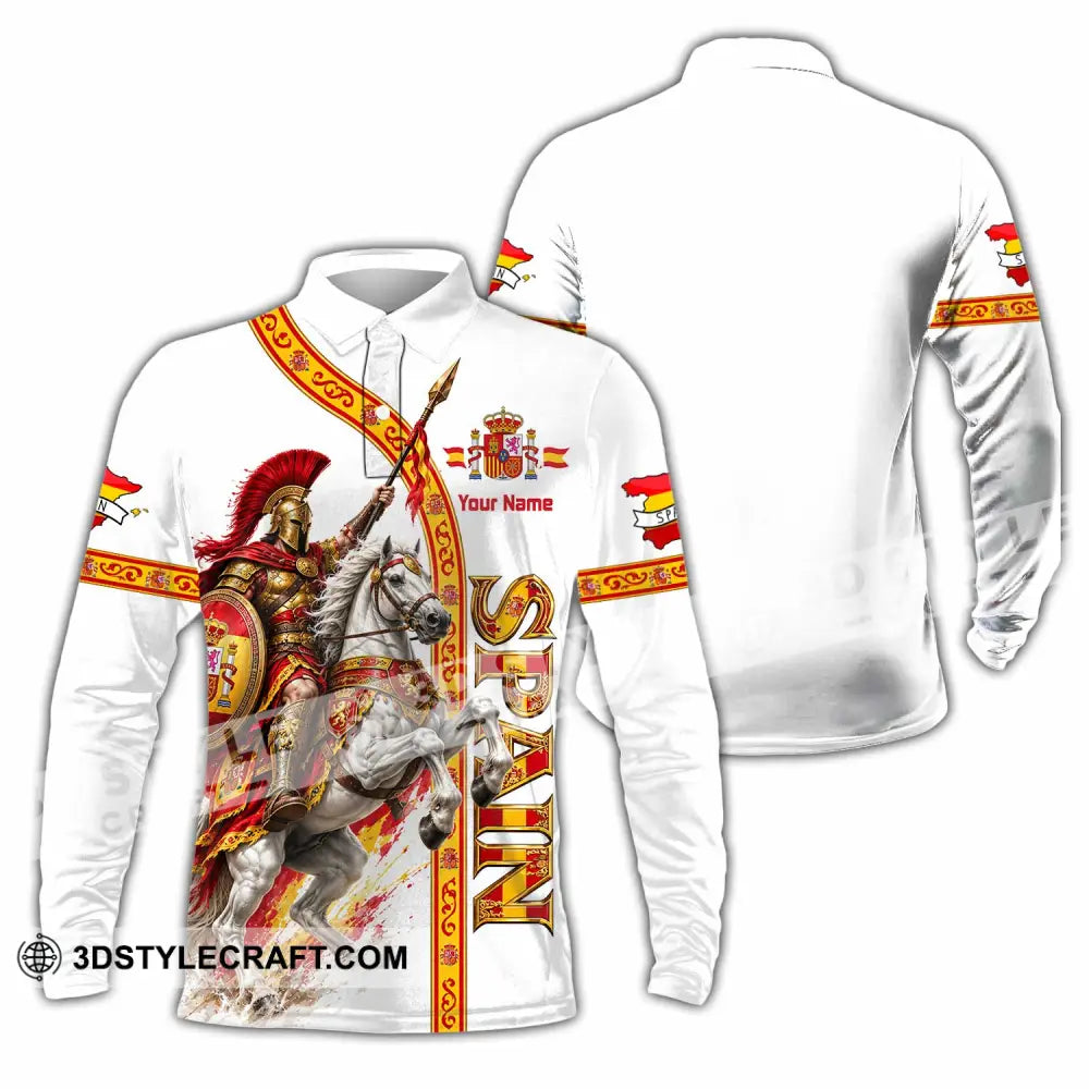Unisex Shirt - Custom Spain Shirt - Long Sleeve Polo / S - T-shirt