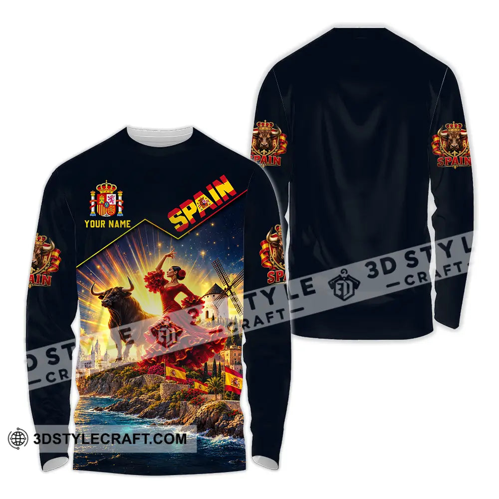 Unisex Shirt - Custom Spain Shirt - Long Sleeve Shirt / S - T-shirt