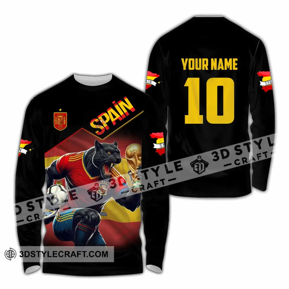 Unisex Shirt - Custom Spain World Cup 3D Shirt Long Sleeve Shirt / S T-shirt