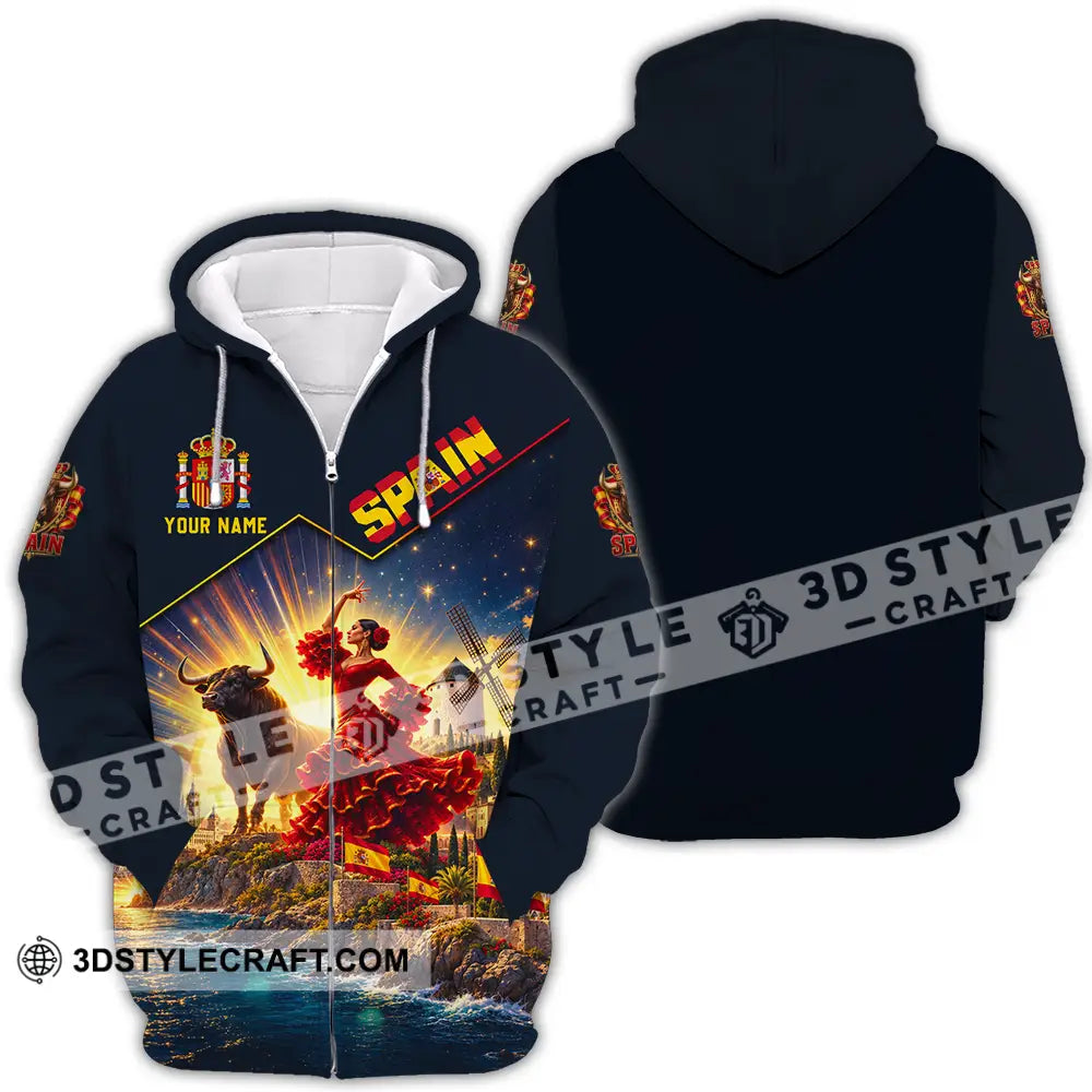 Unisex Shirt - Custom Spain Shirt - Zipper Hoodie / S - T-shirt