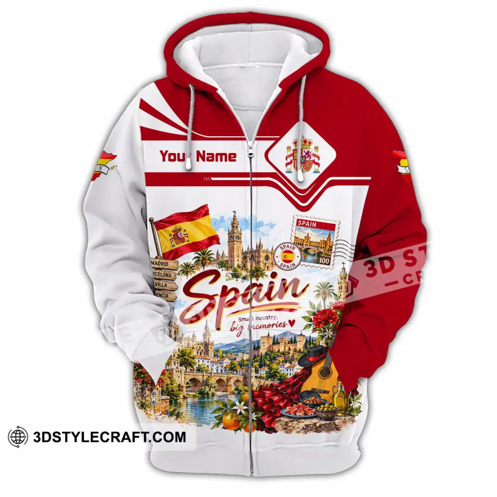 Unisex Shirt - Custom Spain Shirt - Zipper Hoodie / S - T-shirt