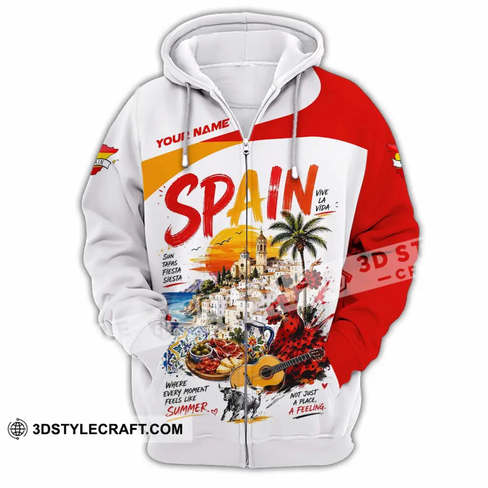 Unisex Shirt - Custom Spain Shirt - Zipper Hoodie / S - T-shirt