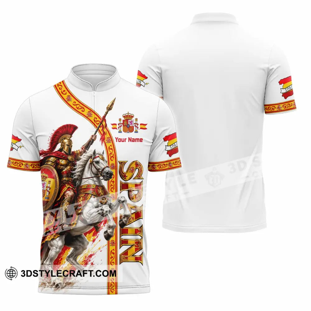 Unisex Shirt - Custom Spain Shirt - Zipper Polo Shirt / S - T-shirt