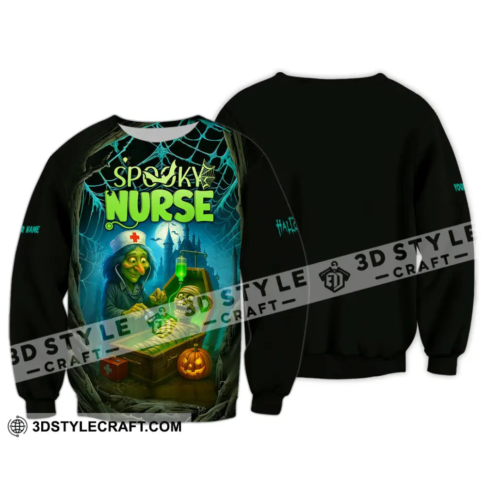 Unisex Shirt - Custom Spoopy Nurse Halloween Shirt Long Sleeve / S T-shirt
