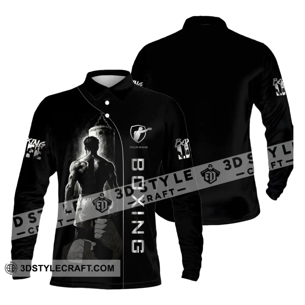 Unisex Shirt - Custom Strong Men Boxing Lover Sport Shirt Long Sleeve Polo / S T-shirt