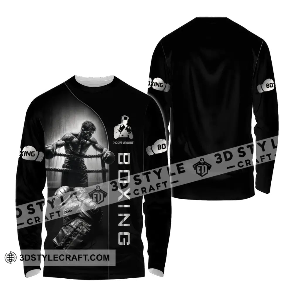 Unisex Shirt - Custom Strong Men Boxing Lover Sport Shirt Long Sleeve Shirt / S T-shirt