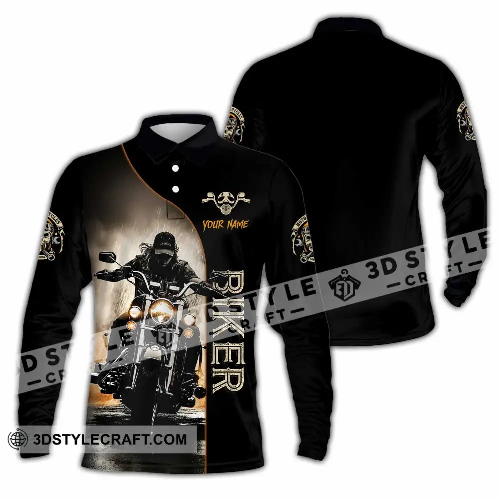 Unisex Shirt - Custom Swag Biker Biker Lover Sporty Shirt Long Sleeve Polo / S T-shirt
