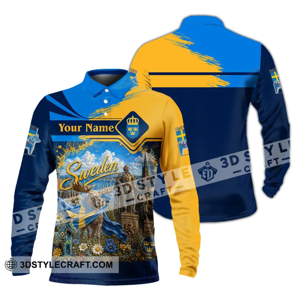 Unisex Shirt - Custom Sweden Shirt - Long Sleeve Polo / S - T-shirt