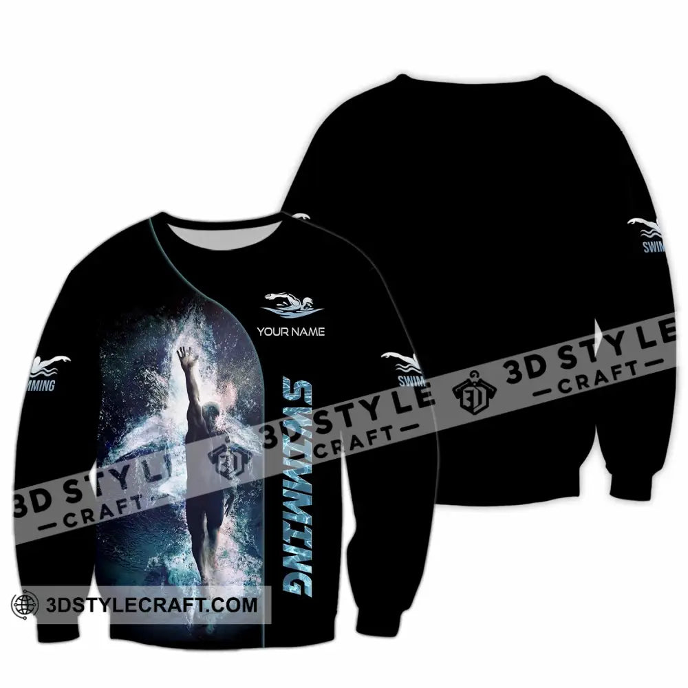 Unisex Shirt - Custom Swimming 3D Shirt Long Sleeve / S T-shirt