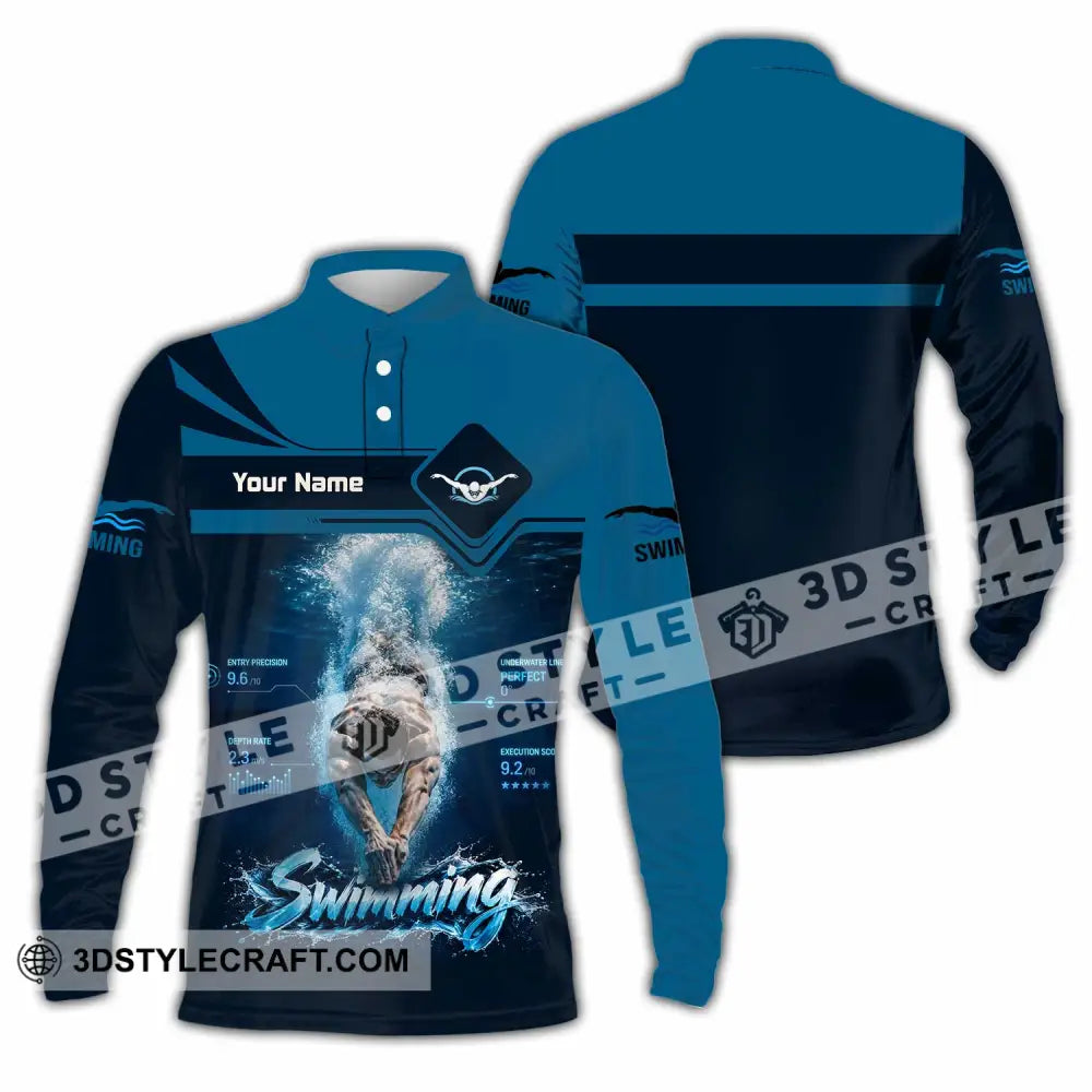 Unisex Shirt - Custom Swimming Shirt - Long Sleeve Polo / S - T-shirt