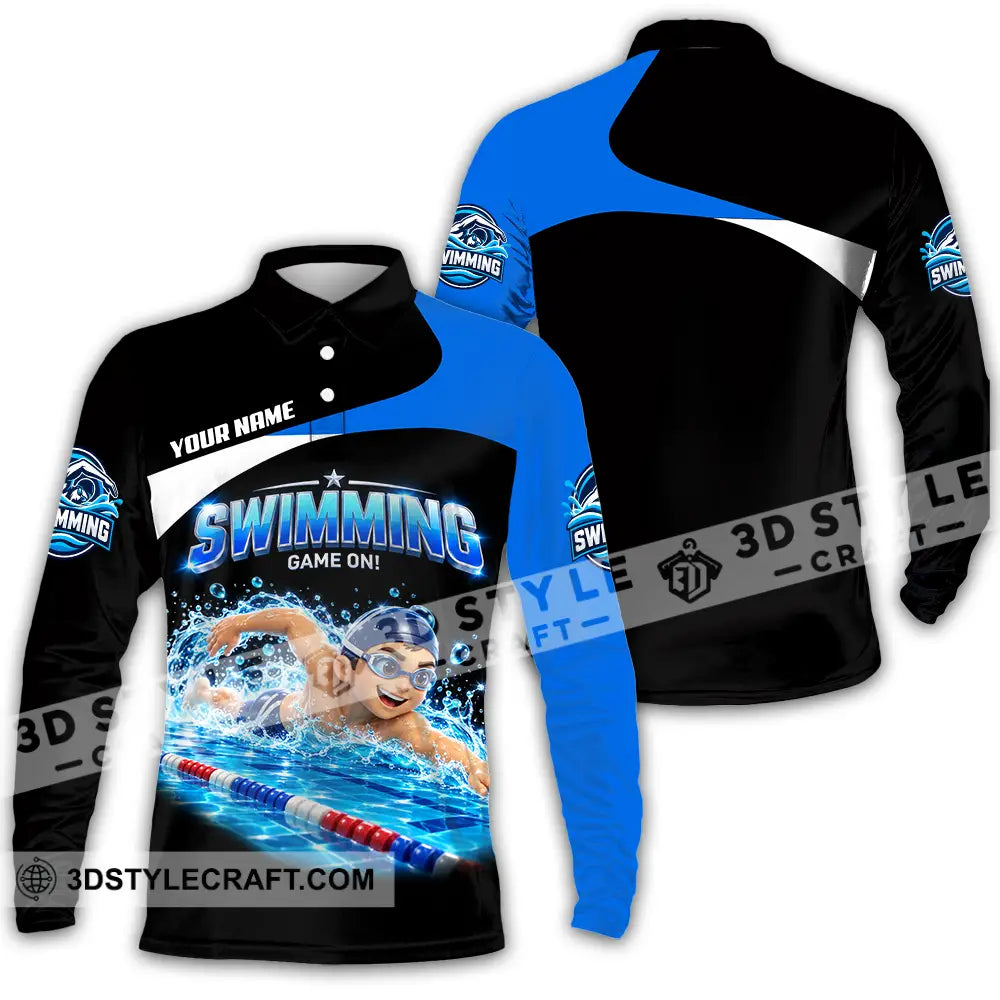 Unisex Shirt - Custom Swimming Shirt - Long Sleeve Polo / S - T-shirt