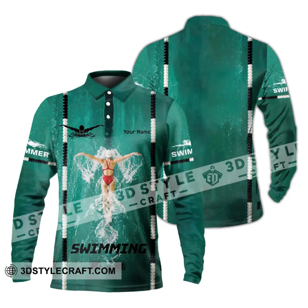 Unisex Shirt - Custom Swimming Shirt - Long Sleeve Polo / S - T-shirt