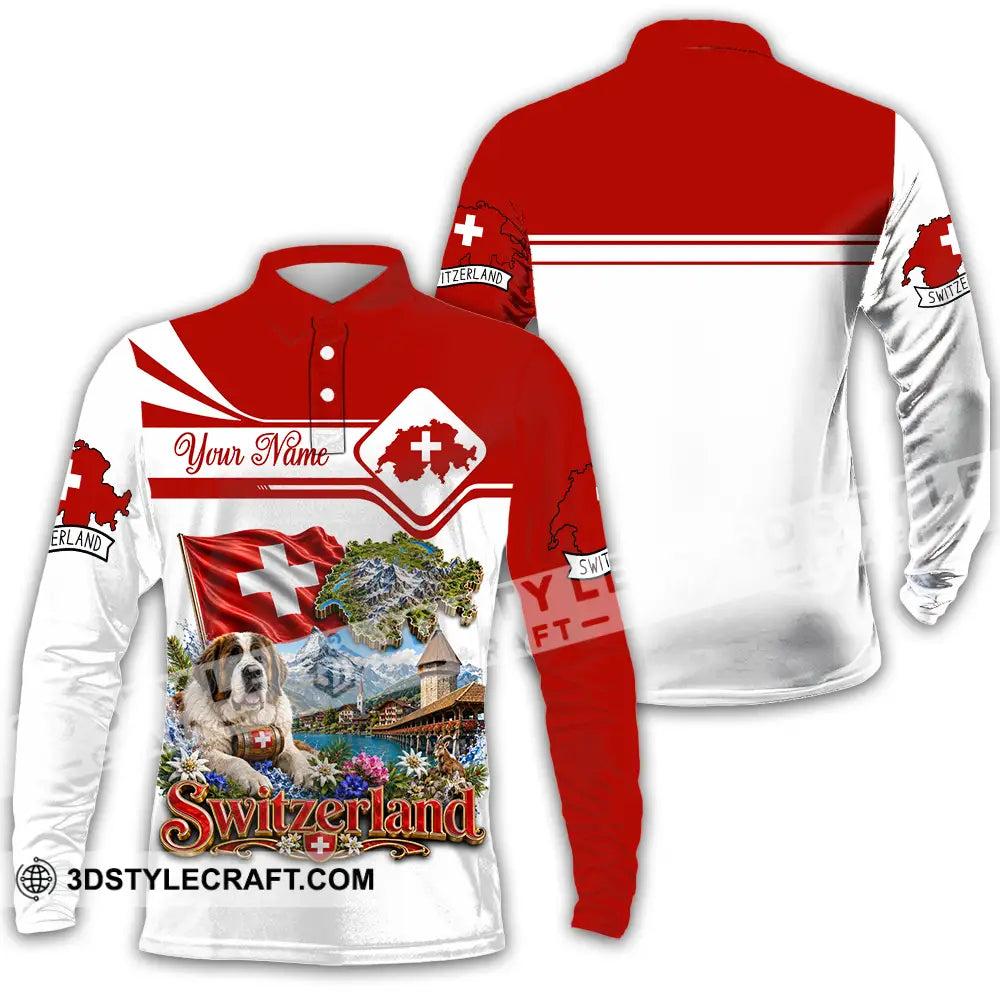 Unisex Shirt - Custom Switzerland Shirt - Long Sleeve Polo / S - T-shirt