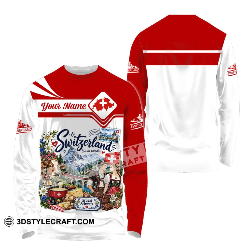 Unisex Shirt - Custom Switzerland Shirt - Long Sleeve Shirt / S - T-shirt