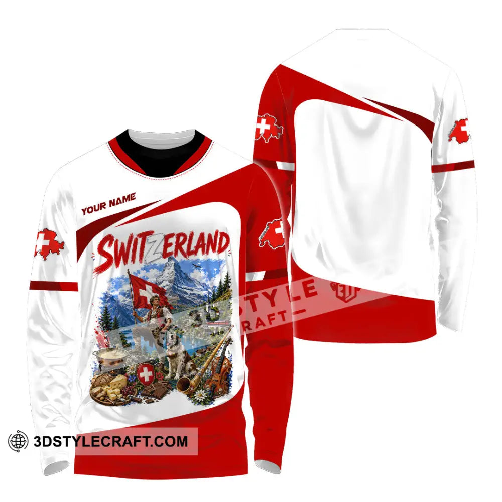 Unisex Shirt - Custom Switzerland Shirt - Long Sleeve Shirt / S - T-shirt