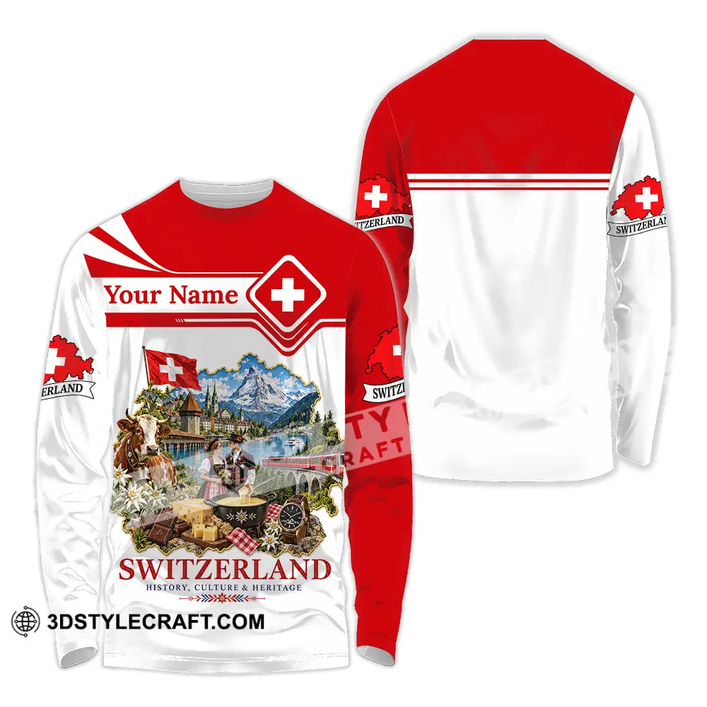 Unisex Shirt - Custom Switzerland Shirt - Long Sleeve Shirt / S - T-shirt