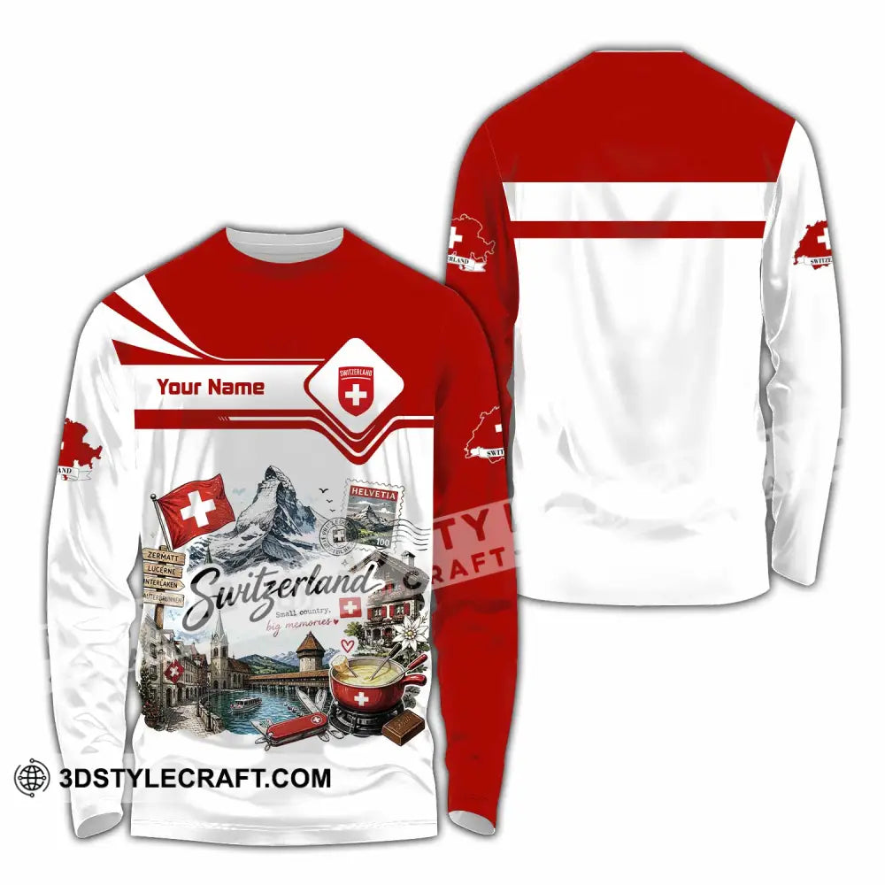 Unisex Shirt - Custom Switzerland Shirt - Long Sleeve Shirt / S - T-shirt
