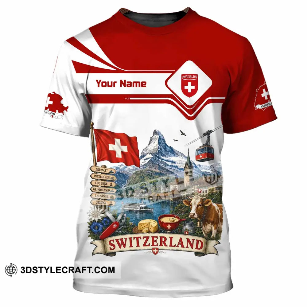 Unisex Shirt - Custom Switzerland Shirt - T-Shirt / S - T-shirt