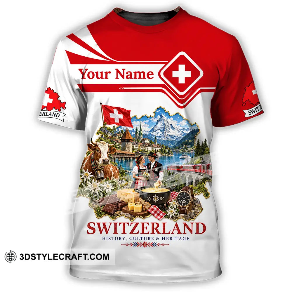 Unisex Shirt - Custom Switzerland Shirt - T-Shirt / S - T-shirt