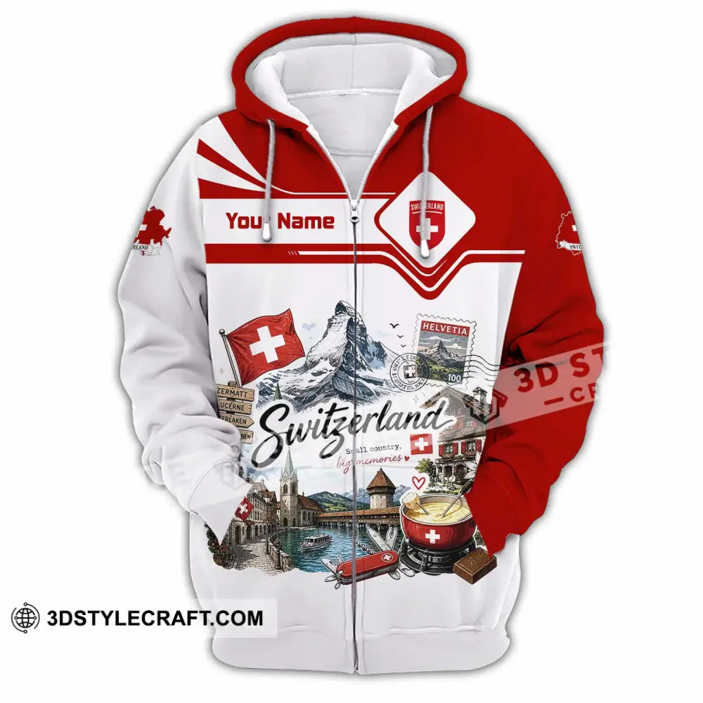 Unisex Shirt - Custom Switzerland Shirt - Zipper Hoodie / S - T-shirt