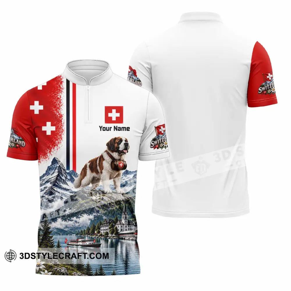 Unisex Shirt - Custom Switzerland Shirt - Zipper Polo Shirt / S - T-shirt