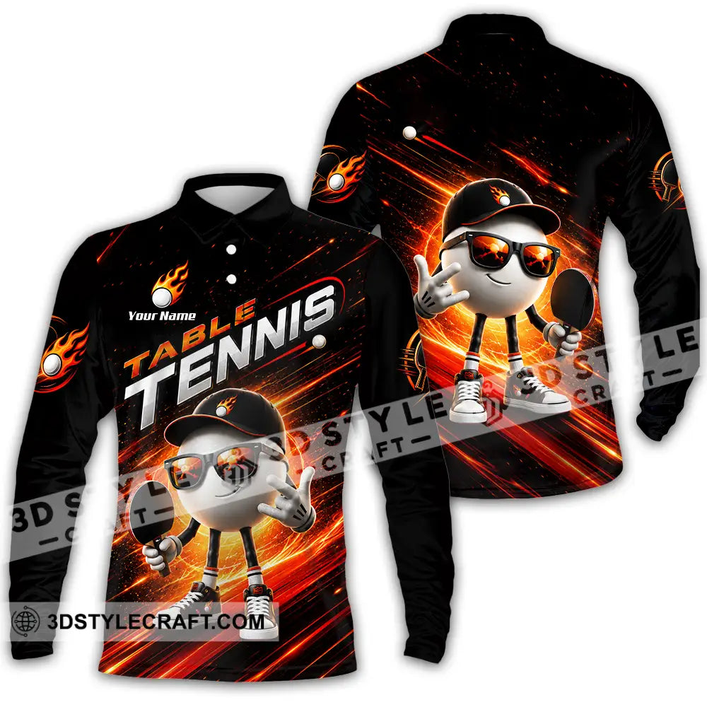 Unisex Shirt - Custom Table Tennis Shirt - Long Sleeve Polo / S - T-shirt