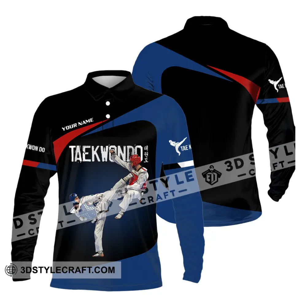 Unisex Shirt - Custom Taekwondo 3D Shirt Long Sleeve Polo / S T-shirt