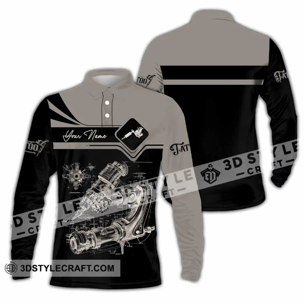 Unisex Shirt - Custom Tattoo Artist Shirt - Long Sleeve Polo / S - T-shirt