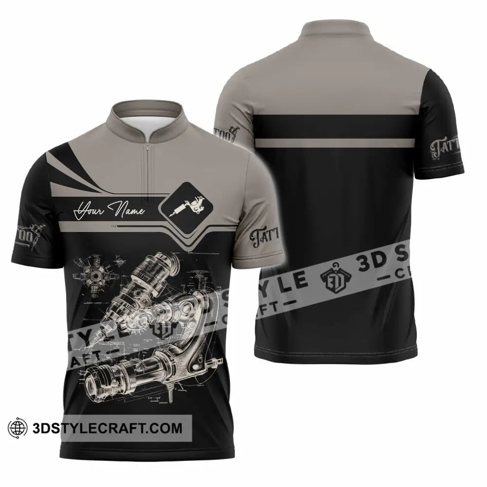 Unisex Shirt - Custom Tattoo Artist Shirt - Zipper Polo Shirt / S - T-shirt
