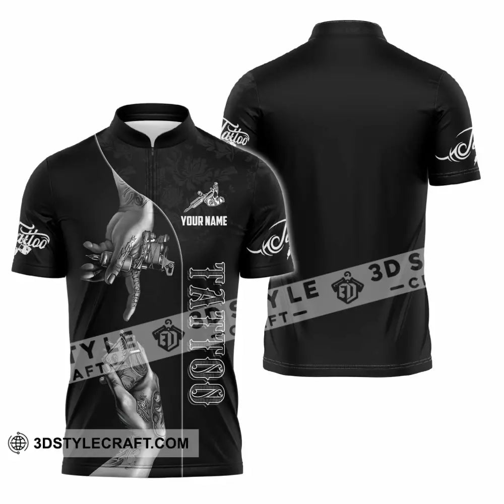 Unisex Shirt Custom Tattoo Shirt Zipper Polo Shirt / S T shirt