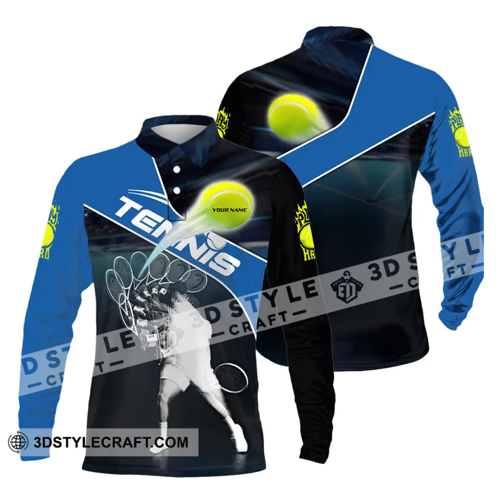 Unisex Shirt - Custom Tennis 3D Shirt Long Sleeve Polo / S T-shirt