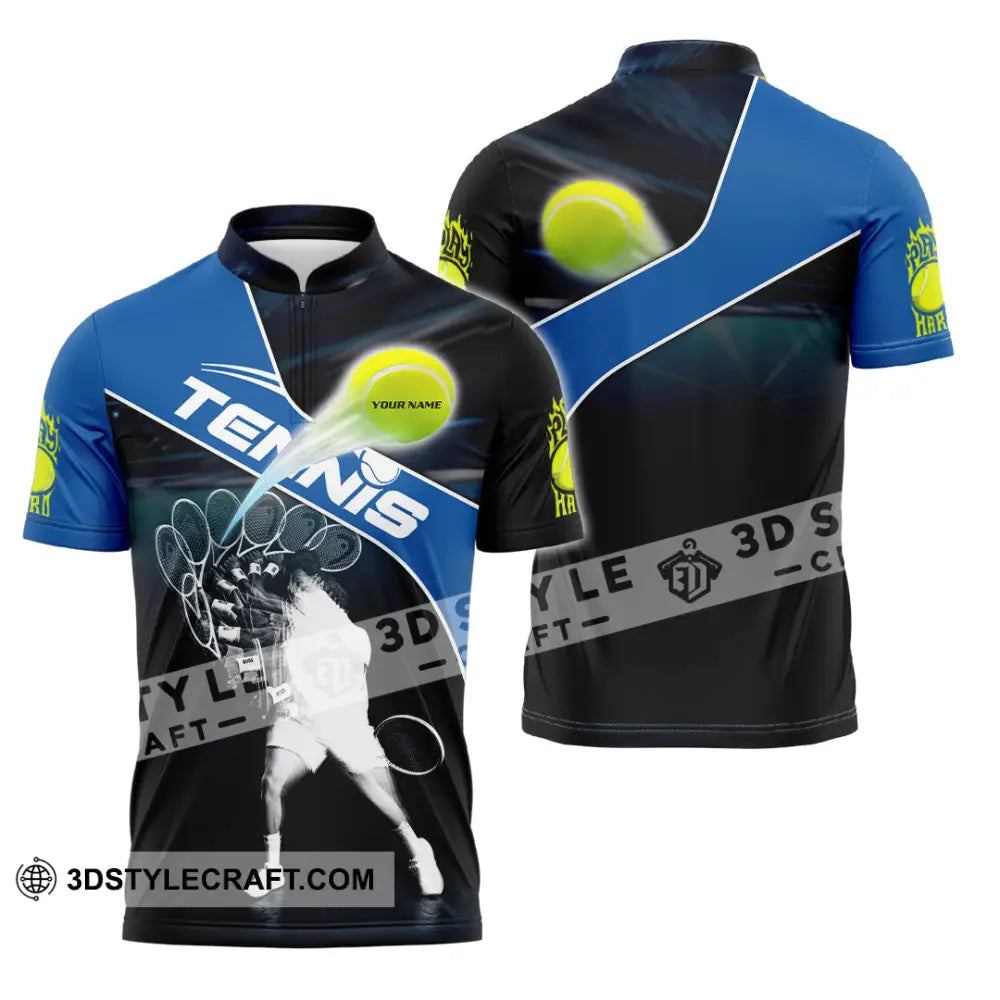 Unisex Shirt - Custom Tennis 3D Shirt Zipper Polo Shirt / S T-shirt