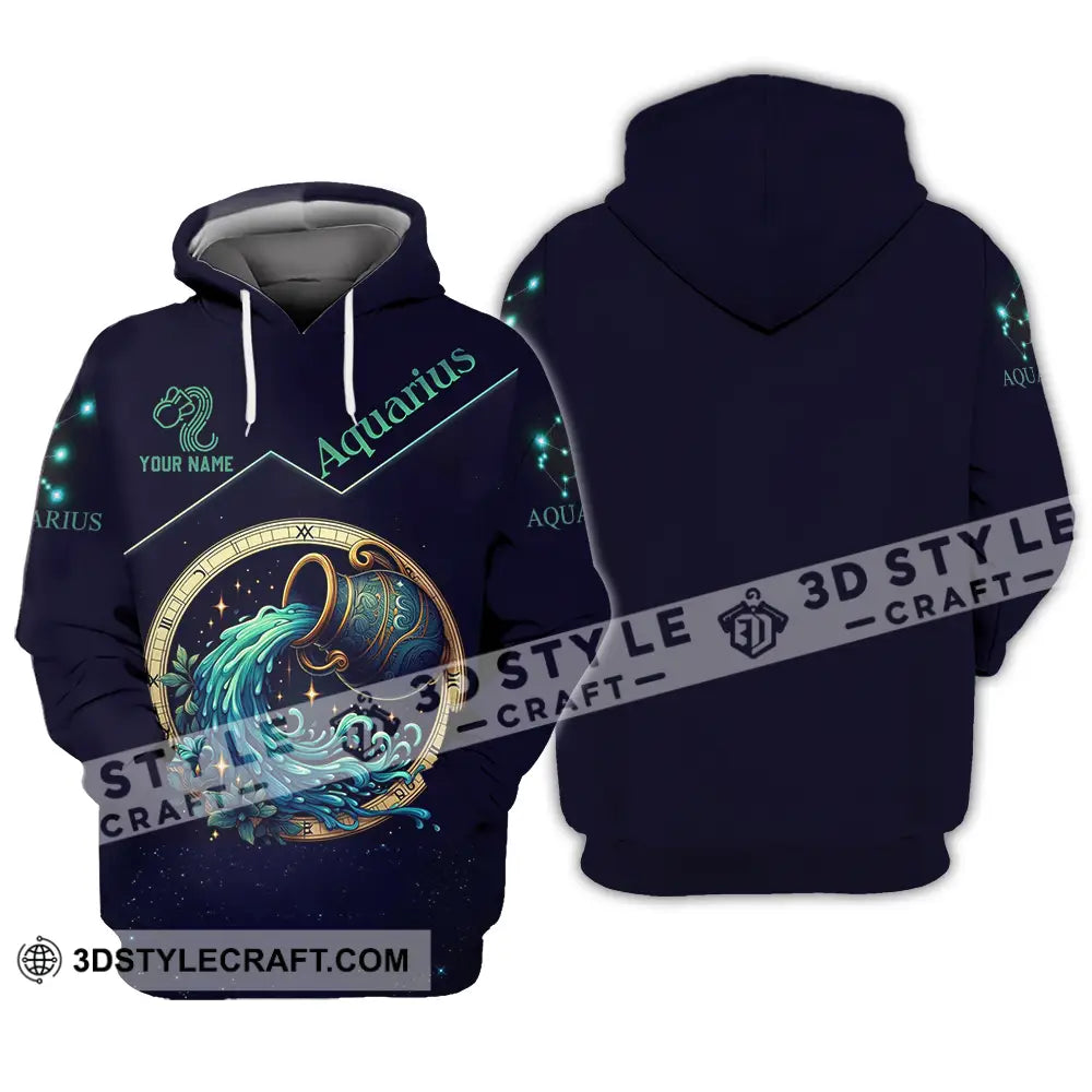 Unisex Shirt - Custom Text Aquarius Hoodie / S T-Shirt