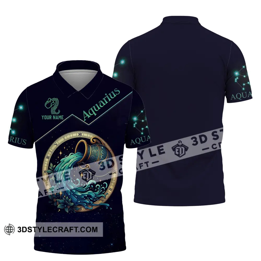 Unisex Shirt - Custom Text Aquarius Polo / S T-Shirt