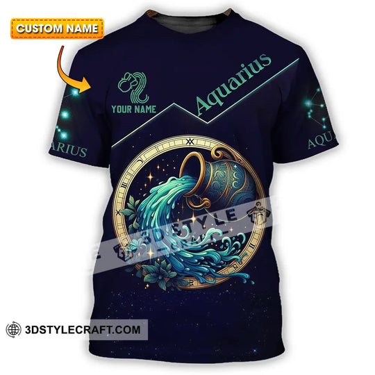 Unisex Shirt - Custom Text Shirt Aquarius style option 1