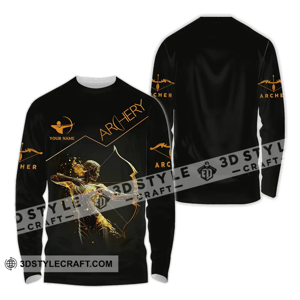 Unisex Shirt - Custom Text Archery Queen Sport For Player Long Sleeve / S T-Shirt