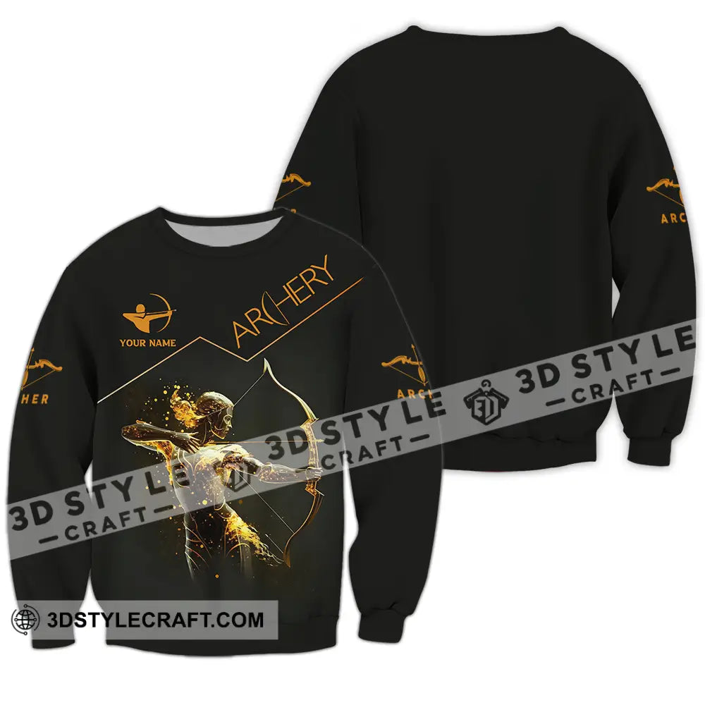 Unisex Shirt - Custom Text Archery Queen Sport For Player Long Sleeve / S T-Shirt