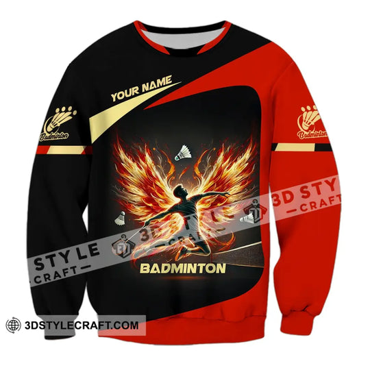 Unisex Shirt - Custom Text Shirt Badminton style option 4
