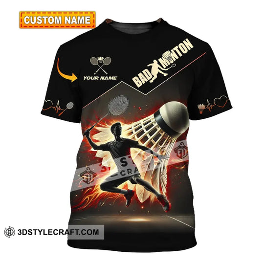 Unisex Shirt - Custom Text Shirt Badminton style option 1