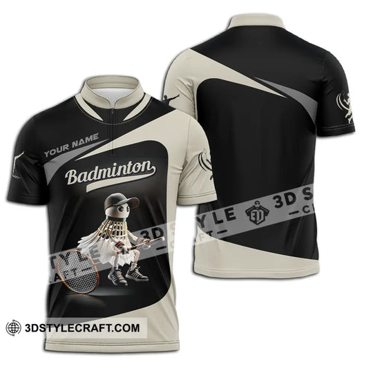 Unisex Shirt - Custom Text Shirt Badminton style option 2