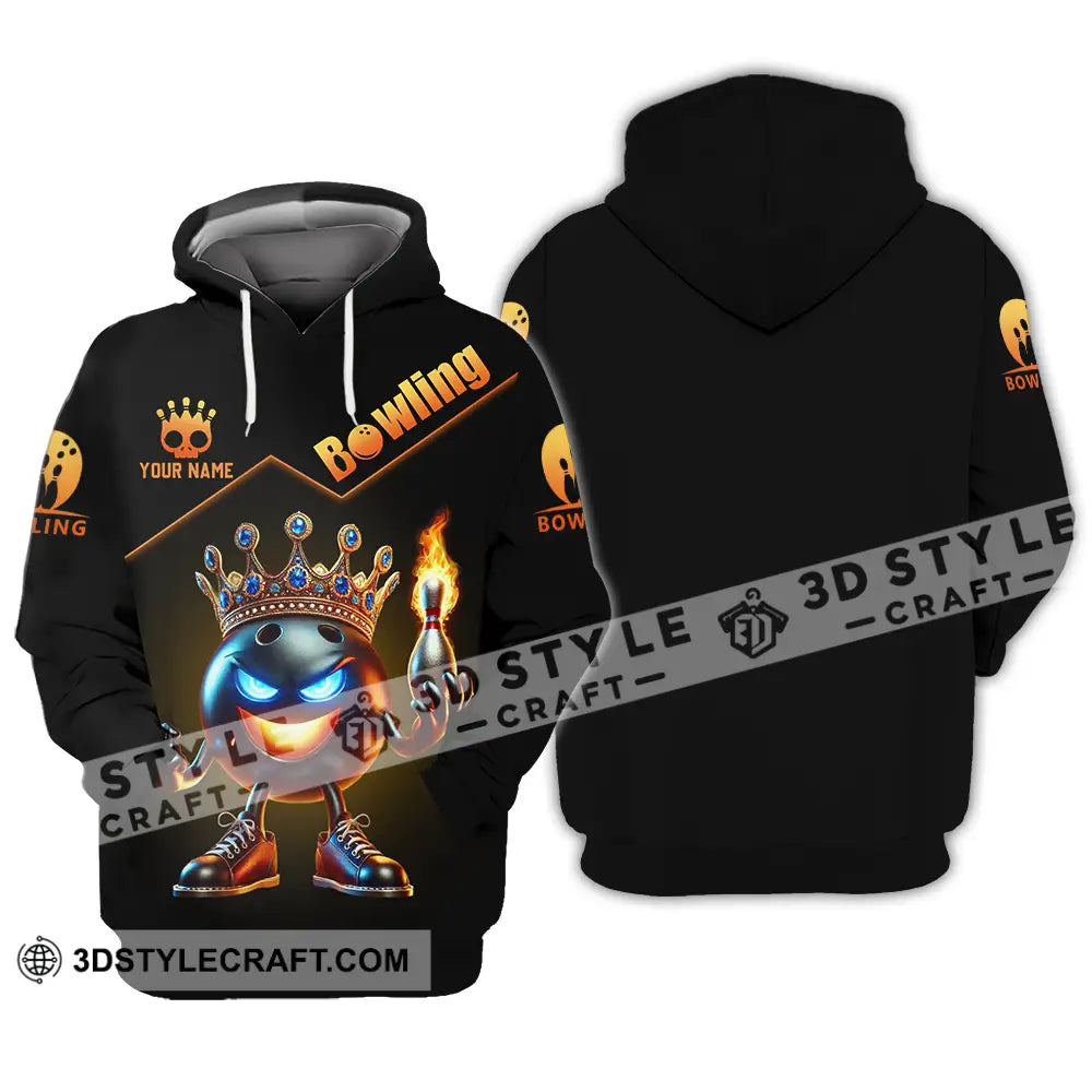 Unisex Shirt - Custom Text Bowling The Crown Hoodie / S T-Shirt