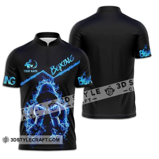 Unisex Shirt - Custom Text Shirt Boxing Blue style option 2