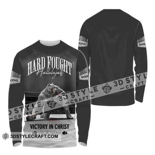 Unisex Shirt - Custom Text Shirt Boxing, Hard Fought Hallelujah style option 4