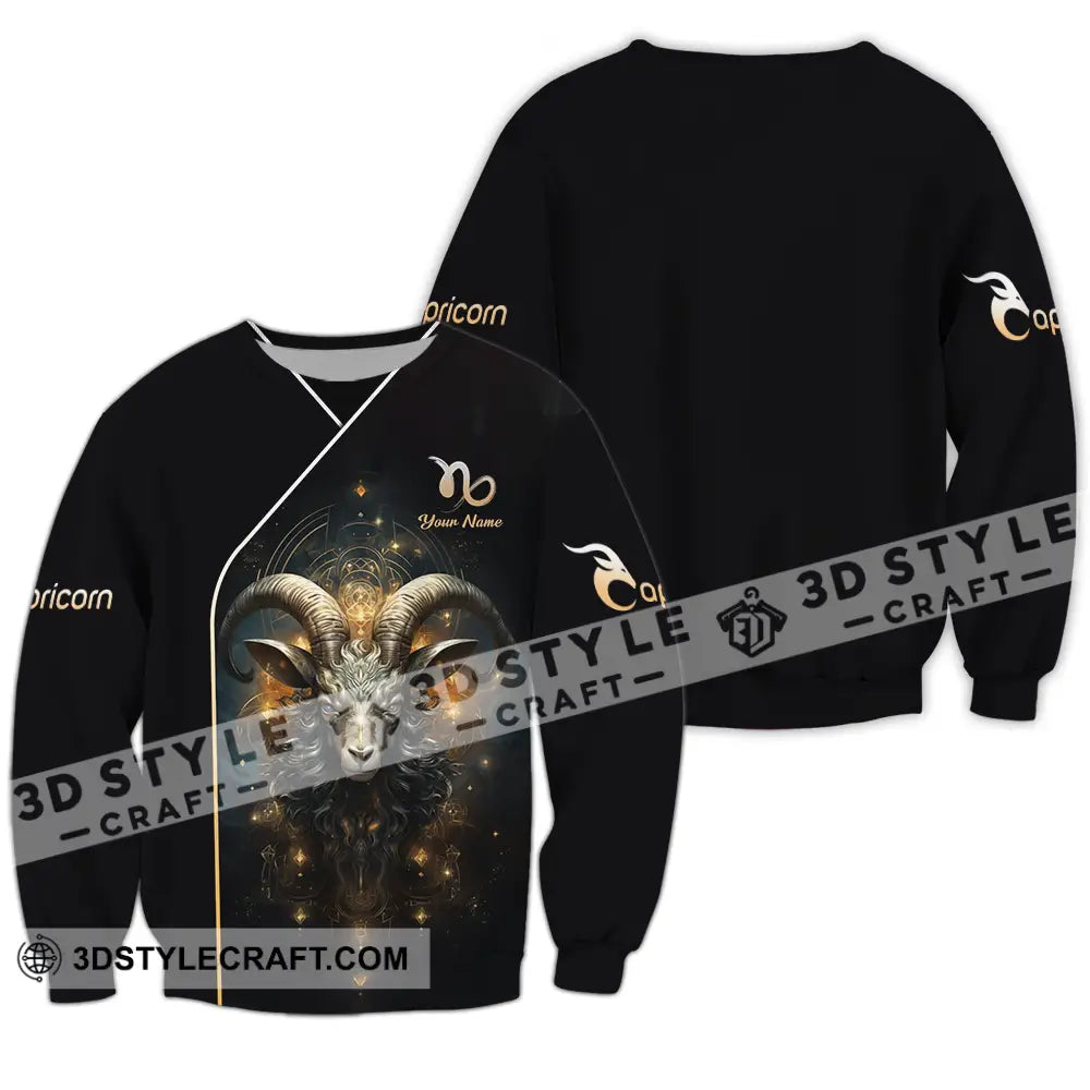 Unisex Shirt - Custom Text Capricorn Long Sleeve / S T-Shirt