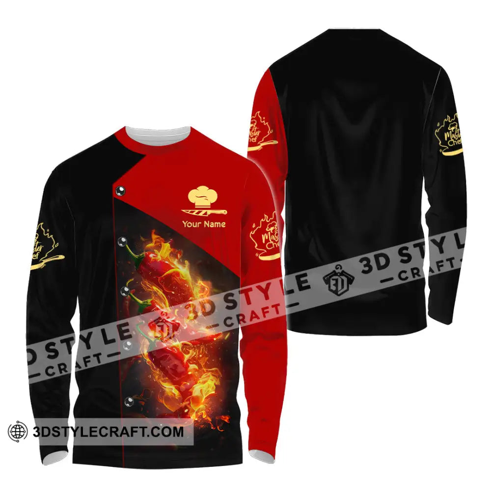 Unisex Shirt - Custom Text Shirt Chef Shirt Long Sleeve Shirt / S T-shirt